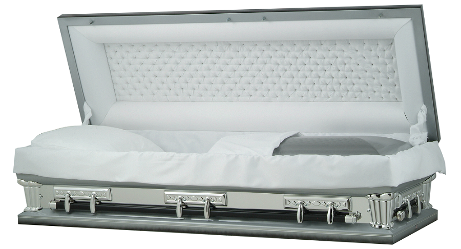Picture of FULL COUCH Natural Brush/Silver/Black 29 inch Oversize Casket