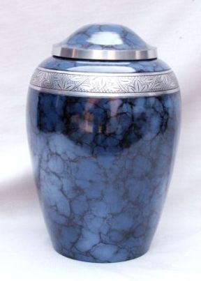 Photo of Aluminum Urn with Blue Fire Finish Urn