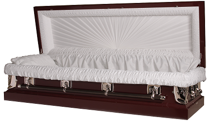 Casket: Regal Wineberry Full Couch Casket with Gasket/Lock