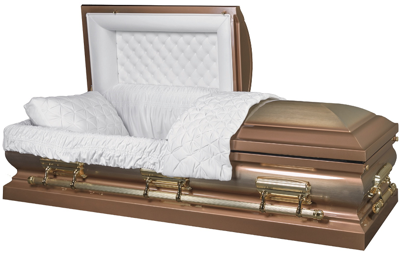 Picture of LINCOLN GOLD brushed metal casket Casket