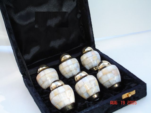 Photo of Mother of Pearl 6 Keepsake Cremation Urn Set Urn