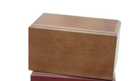 Photo of Solid Rectangular Simple Wood Urn Urn