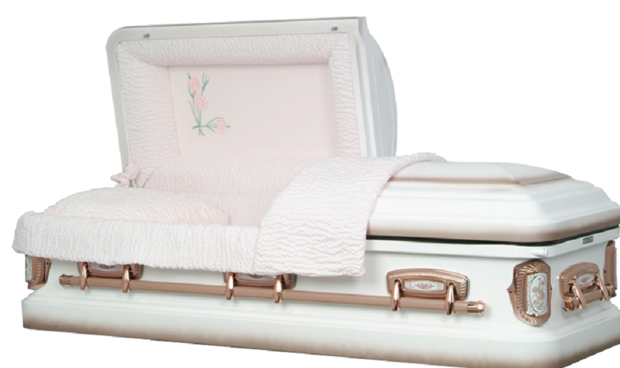 Picture of Carnation Primrose White Steel Casket Casket