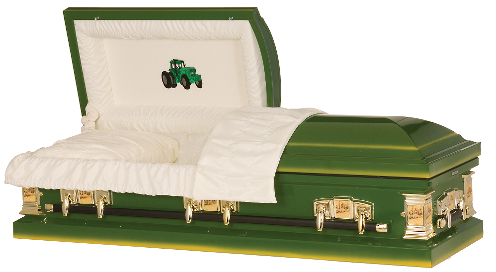 Picture of Farmer Green Tractor Steel Casket Casket