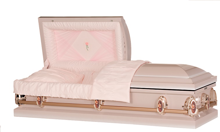 Casket: Classic Pearl Rose Steel Casket