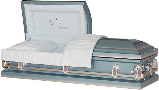 Casket: SkyBlue GOING HOME Steel Casket