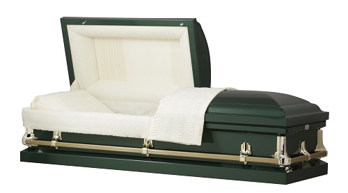 Casket: American Hunter Green Steel Casket