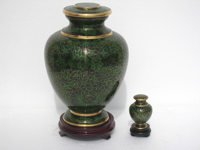 Photo of Shamrock Green Adult Urn with FREE Keepsake Urn