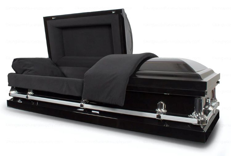 Casket: SHEPHERD BLACK - 20gauge Gasket/Lock Steel Casket