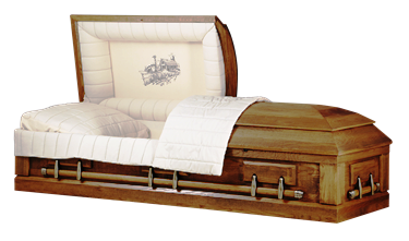 Casket: Rustic Barnwood Oak with Duck Cloth