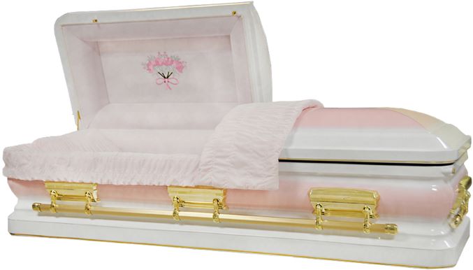 Casket: OVERSIZE - PINK, WHITE & GOLD Round Shell