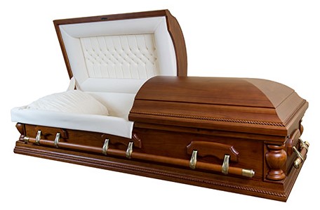 Picture of ANGEL - Cherry Veneer Matte Finish Wood Casket Casket