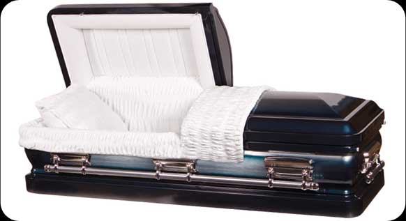 Casket: Brushed Gold Spruce Blue Casket