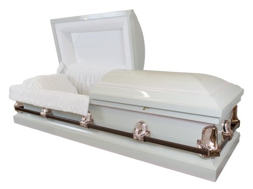 Picture of Optima White 20 gauge Steel Casket Casket