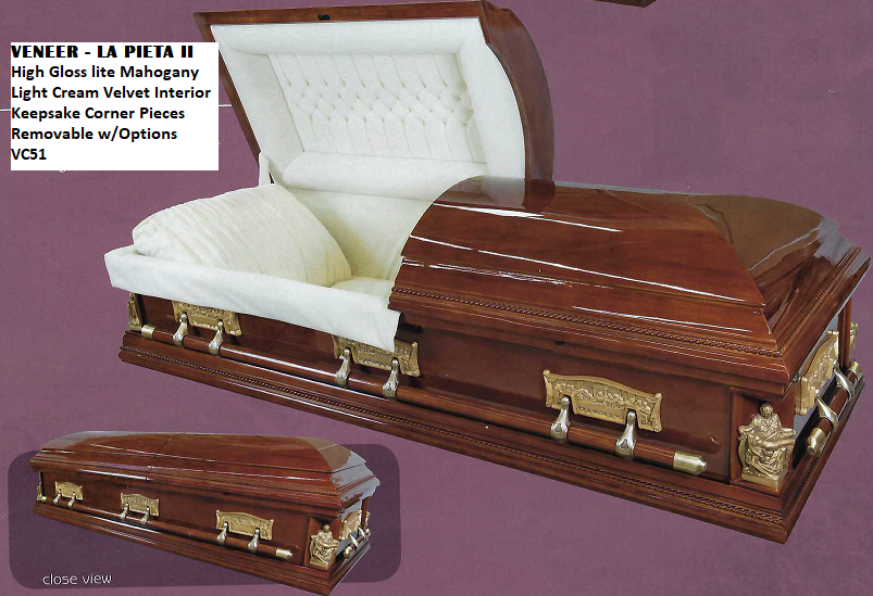 Picture of LA PIETA VENEER WOOD CASKET Casket