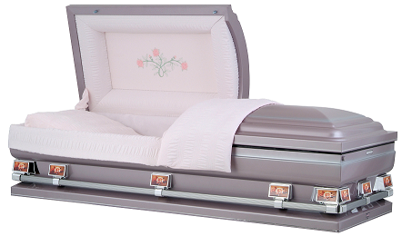 Casket: Orchard Silver TRIPLE ROSE OverSize Casket