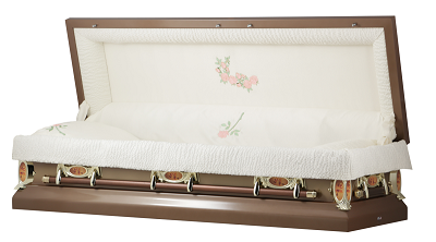 Casket: COPPER ROSE Full Couch Casket