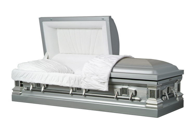 Casket: Stainless Steel - Silver Diamond Casket