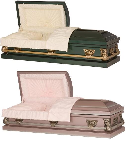 Casket: Hunter Green or Lavender Troy Steel Casket