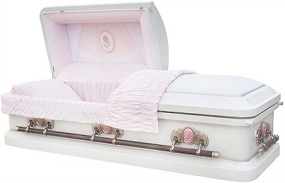 Casket: Antique CAMEO ROSE Metal Casket