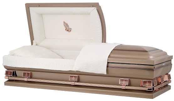 Casket: PRAYING HANDS Coppertone American Oversize Casket