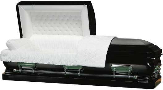 Casket: EBONY BLACK ROYALE Steel Casket