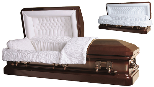 Casket: TIGER EYE BRONZE with Copper Brush Steel Casket