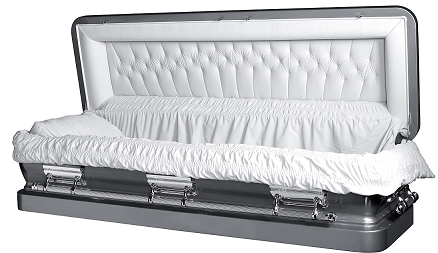 Casket: LIBERTY ROYALE SILVER Full Couch Steel Casket