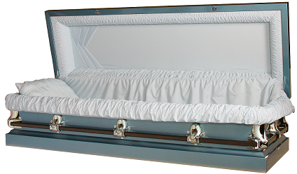 Casket: FULL COUCH Galaxy BLUE 20ga Steel Casket - SNAP LOCK