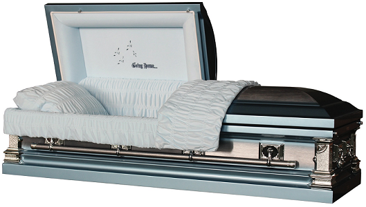 Casket: GOING HOME Sky Blue Metal Casket