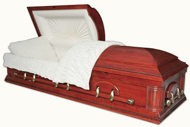 Casket: HAMILTON POPLAR with Red Walnut Finish