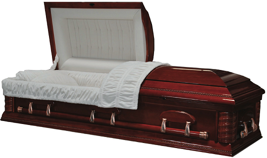 Casket: Mahogany Star Veneer Wood Casket