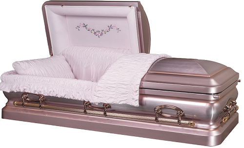 Casket: PLATINUM LILAC with Copper Brush Steel Casket