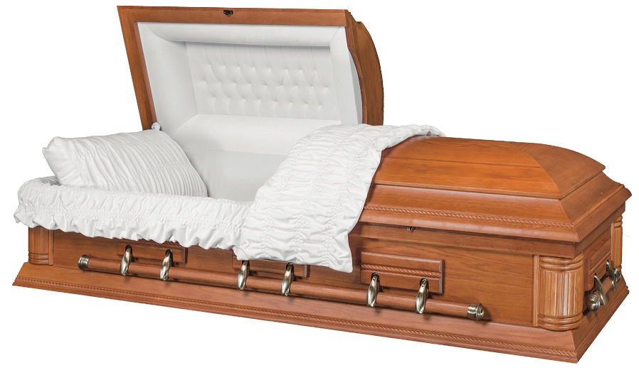 Picture of Solid Oak Wood - Fine Rope Design Casket