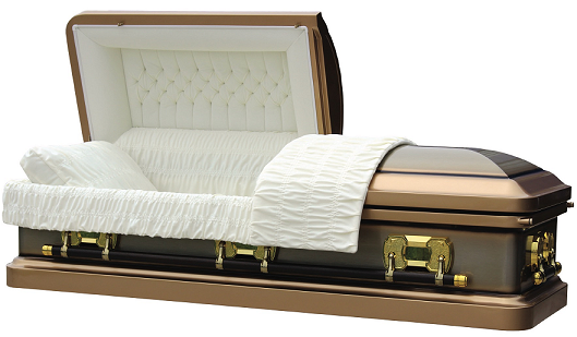 Casket: TIGER EYE GOLD with Gold Brush Casket