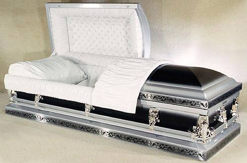 Picture of Florence Silver and Black Design Metal Casket Casket